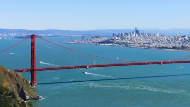 Koncepcja Krajobraz Widok Mostu Golden Gate San Francisco Bay — Wideo stockowe