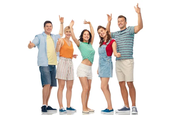 Amigos felices sobre fondo blanco — Foto de Stock