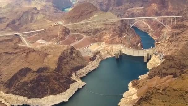 Vista aerea della diga di Hoover a Grand Canyon — Video Stock