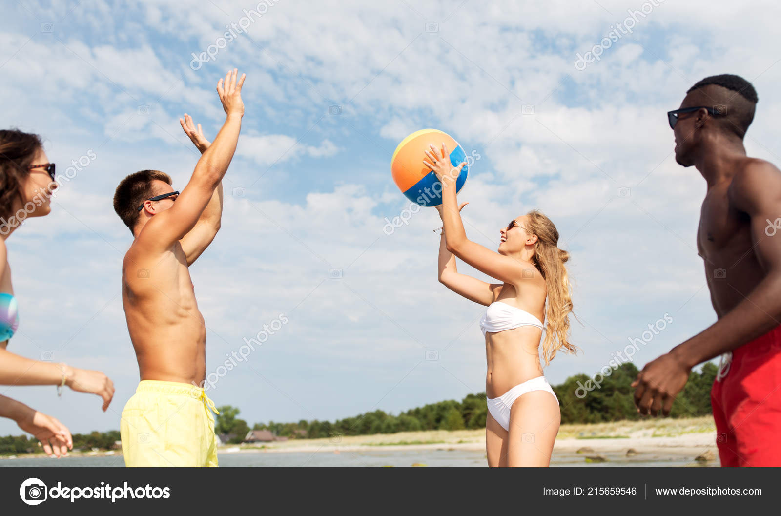 playing with beach ball