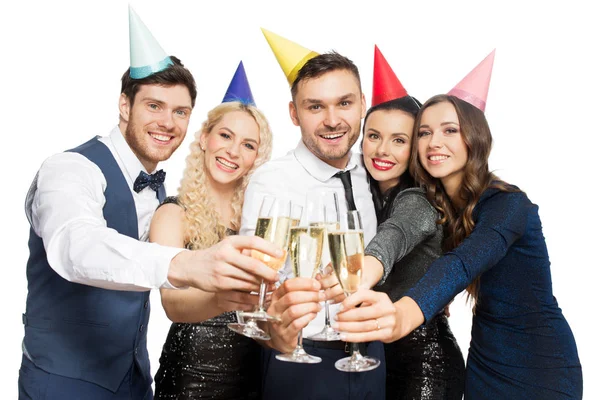 Amici con bicchieri di champagne alla festa di compleanno — Foto Stock