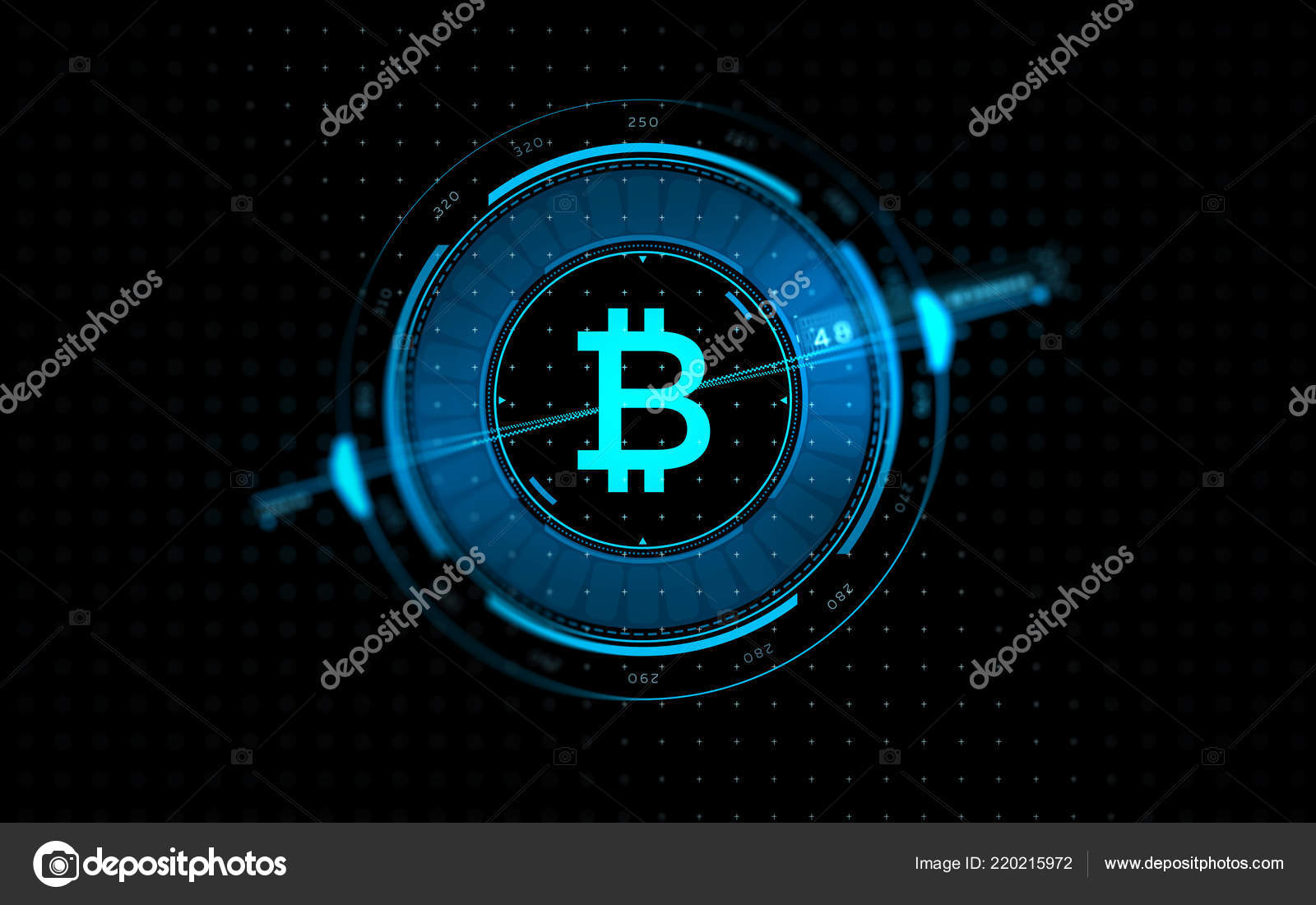 검은 배경 위에 골드 bitcoin 프로젝션 — 스톡 사진 © Syda_Productions #220215972