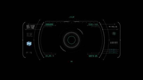 Projeção de tela virtual sobre fundo preto — Vídeo de Stock