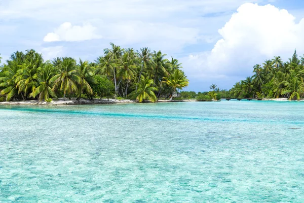 Överbrygga den tropiska stranden i franska Polynesien — Stockfoto