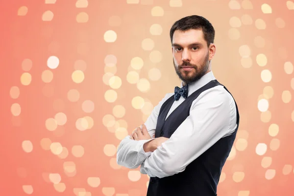 Man in party clothes and bowtie — Stock Photo, Image