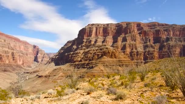 Kilátás a grand canyon sziklák — Stock videók