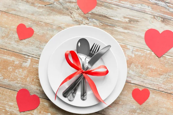 Primer plano de la mesa para el día de San Valentín —  Fotos de Stock