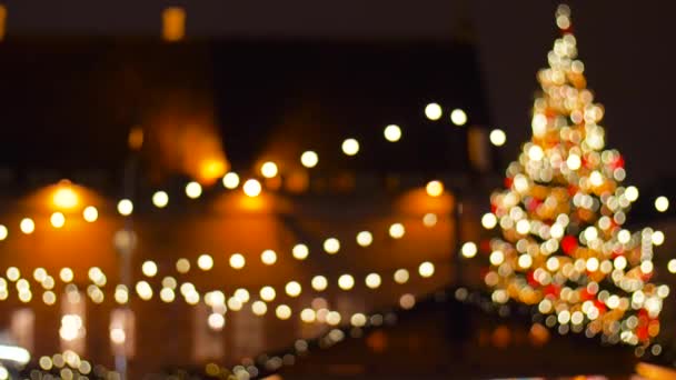 Mercado de natal na cidade velha em Tallinn — Vídeo de Stock