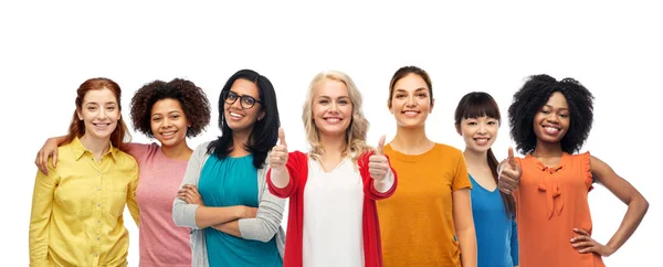 International group of women showing thumbs up — Stock Photo, Image