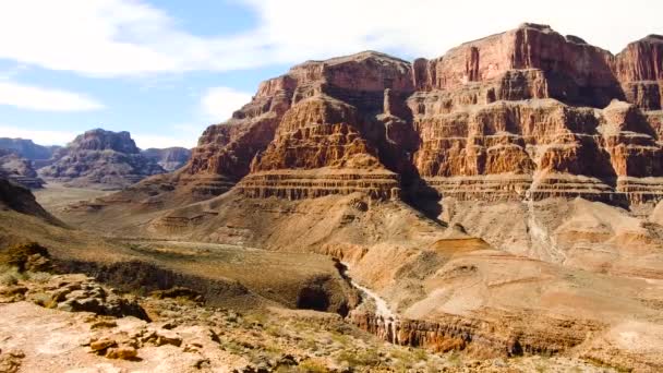 Kilátás a grand canyon sziklák — Stock videók