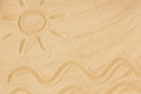 Picture of sun and sea in sand on summer beach — Stock Photo, Image