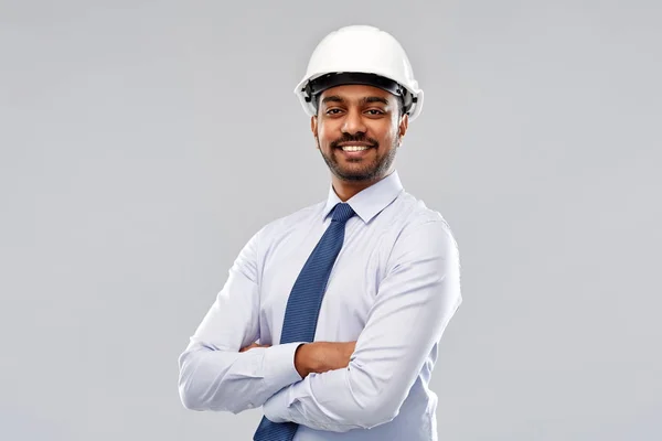 Indické architekt nebo podnikatel v helmě — Stock fotografie