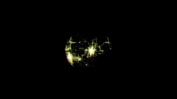 Rendering of planet network over black background — Stock Video