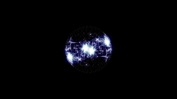 Gjengivelse av planetens nettverk på svart bakgrunn – stockvideo