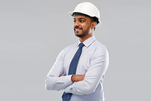 Arquiteto indiano ou empresário no capacete — Fotografia de Stock