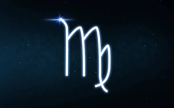 Jungfruns tecken Zodiac över natthimlen och stjärnor — Stockfoto
