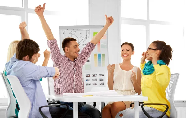 Happy creative team or designers at office — Stock Photo, Image