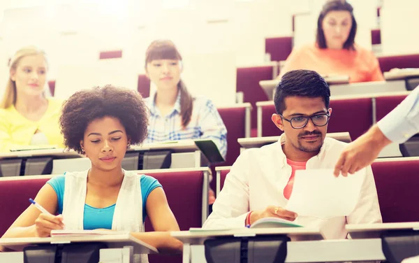 International students with test on lecture — Stock Photo, Image