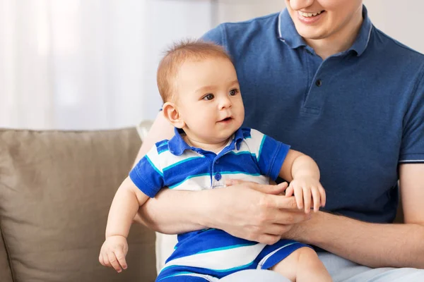 Happy baby son with father at home — Stock Photo, Image