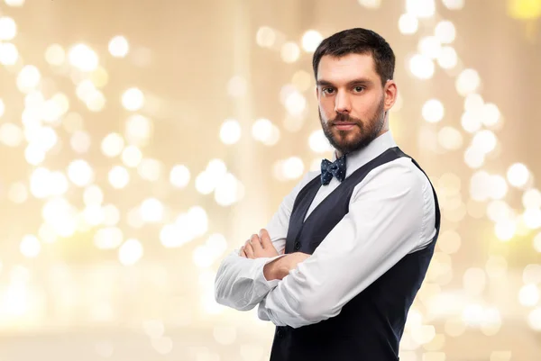 Man in party clothes and bowtie — Stock Photo, Image