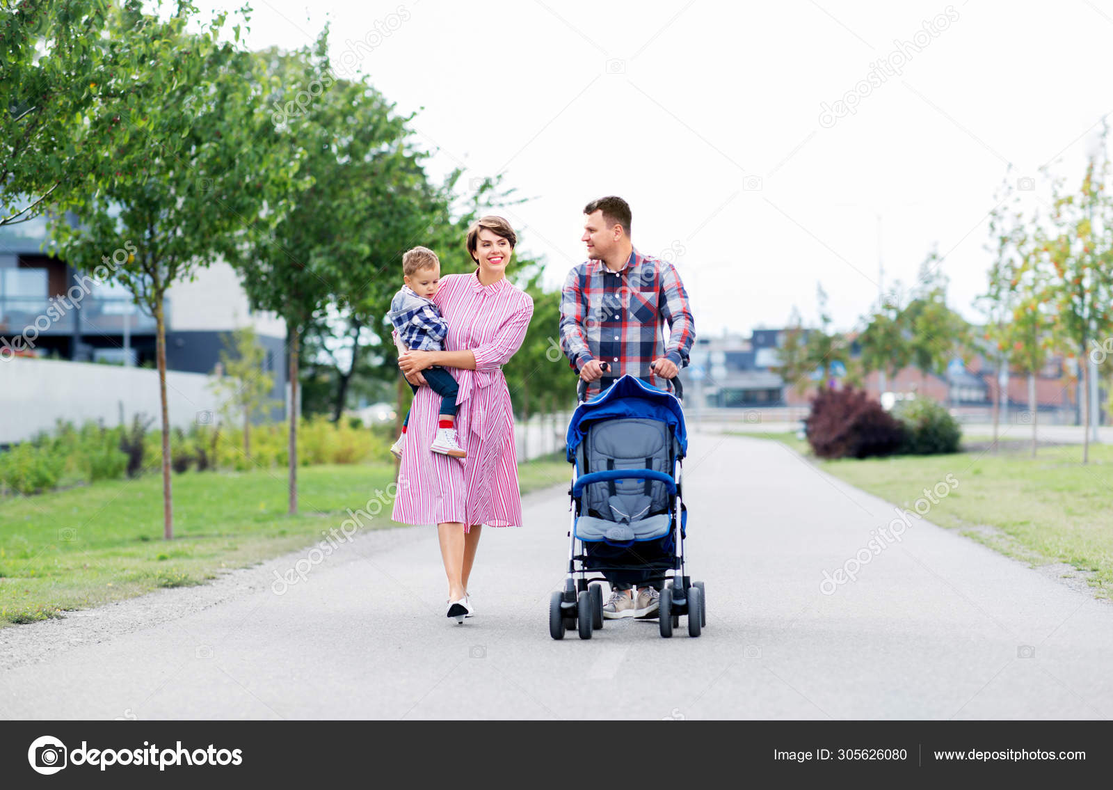 baby stroller family