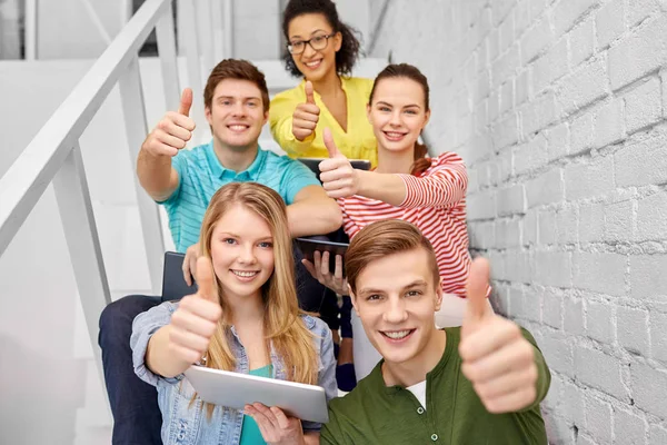 High school students with tablet computers — Stock Photo, Image