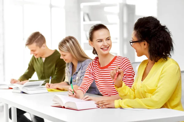 High school students with books and notebooks — Stock Photo, Image