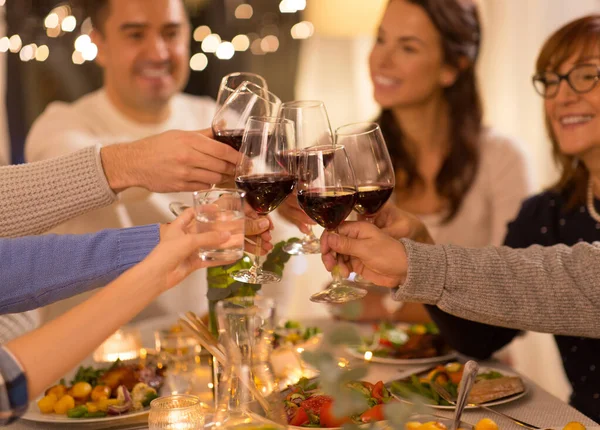 Happy family having dinner party at home — Stock Photo, Image