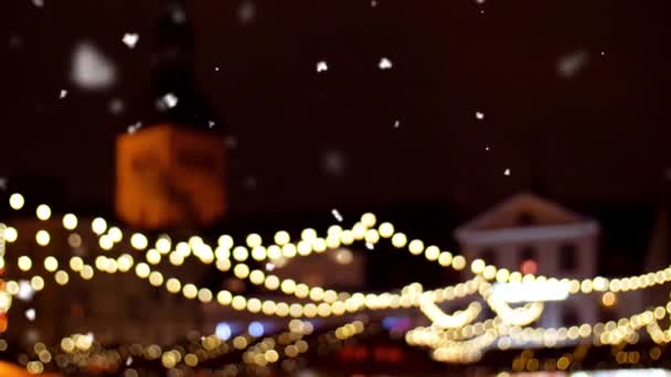 Kerstmarkt op de oude stad in tallinn — Stockvideo