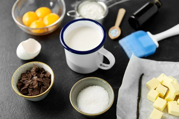 Baking and cooking ingredients on table — Stock Photo, Image