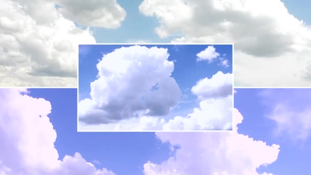 Aufnahmen des Himmels mit bewegten Wolken Collage mit Kopierraum