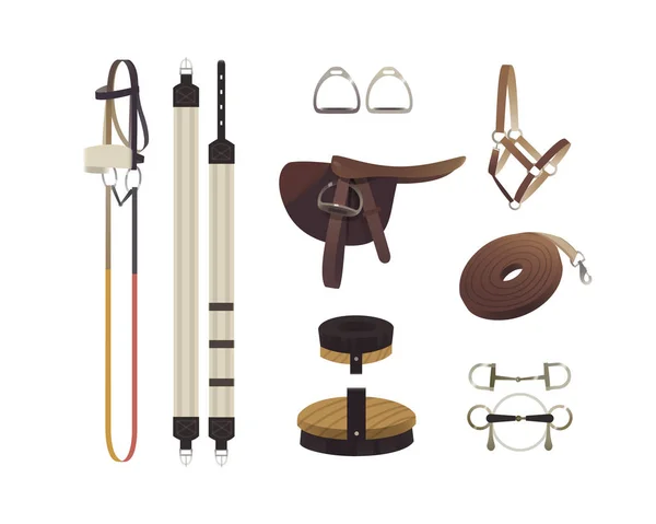 Courses Pur Sang Courses Chevaux Accessoires — Image vectorielle