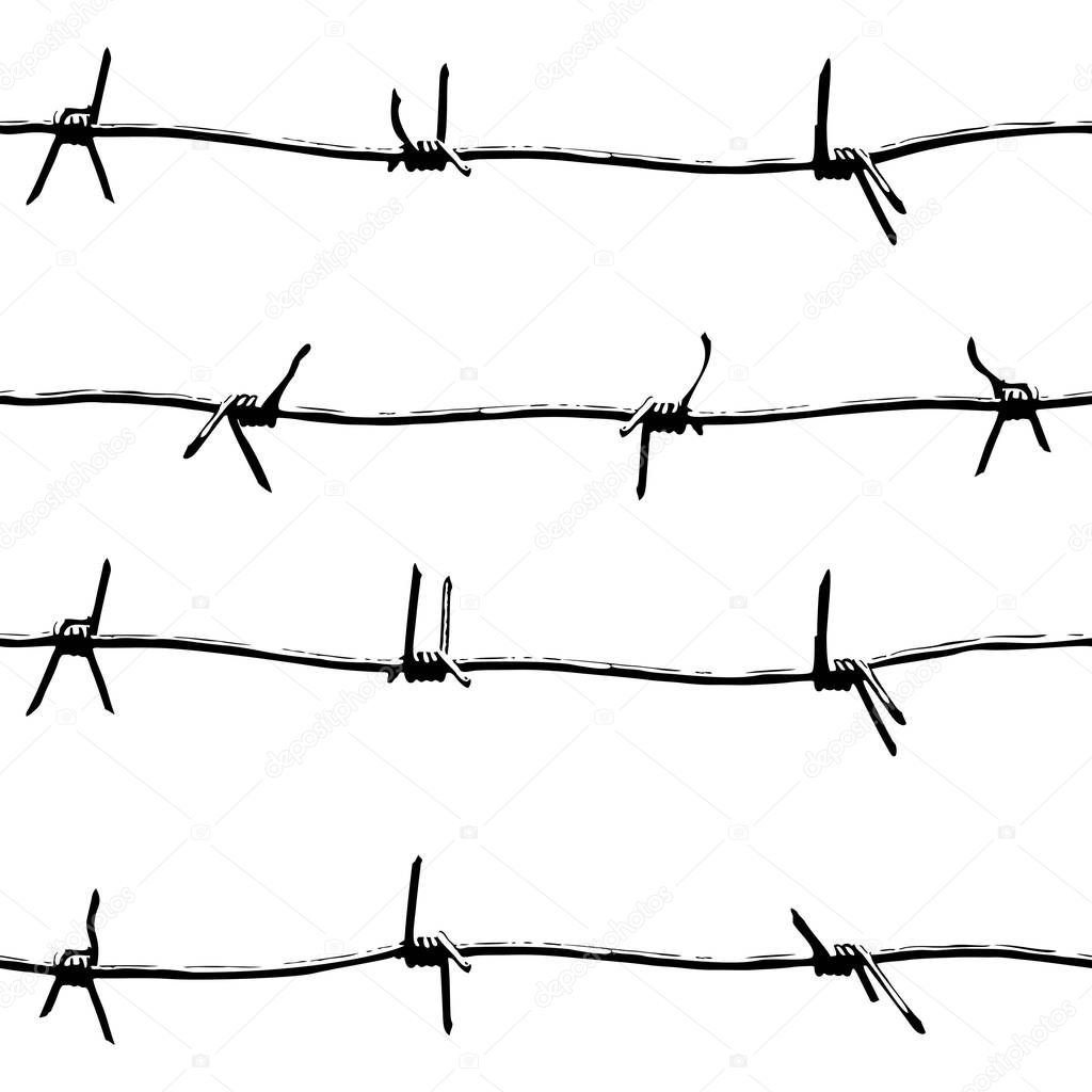Barbed wire Seamless vector pattern.