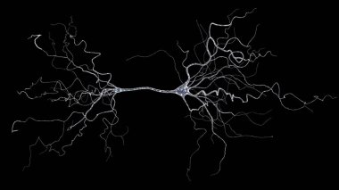 conceptual image with neuron cell isolated on black clipart