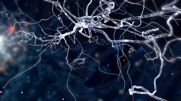 Εννοιολογική εικόνα με νευρώνες κελί σε αφηρημένο χώρο — Φωτογραφία Αρχείου