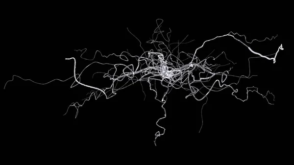 孤立于黑色的神经元细胞概念图像 — 图库照片