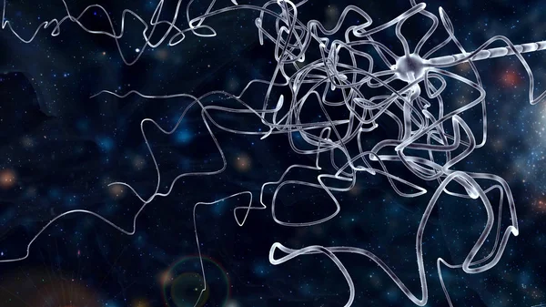 Konceptuální obrázek s neuron buněk v abstraktní prostor — Stock fotografie