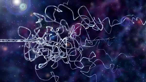 Imagen conceptual con célula neuronal en el espacio abstracto — Foto de Stock