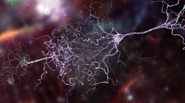 Conceptual image with neuron cell in abstract space — Stock Photo, Image