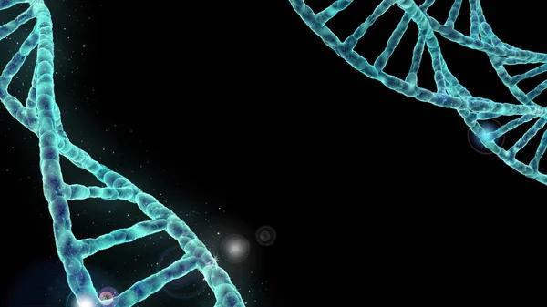 Spirale molekularne DNA w przestrzeni rozjarzony streszczenie — Zdjęcie stockowe