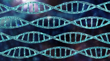 DNA Moleküler spiraller soyut parlayan uzayda