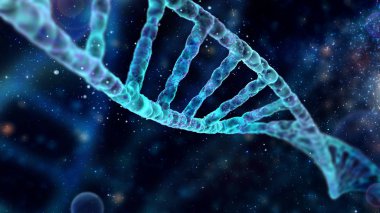 Dna molekülü ile alan derinliği ile muhteşem arka plan