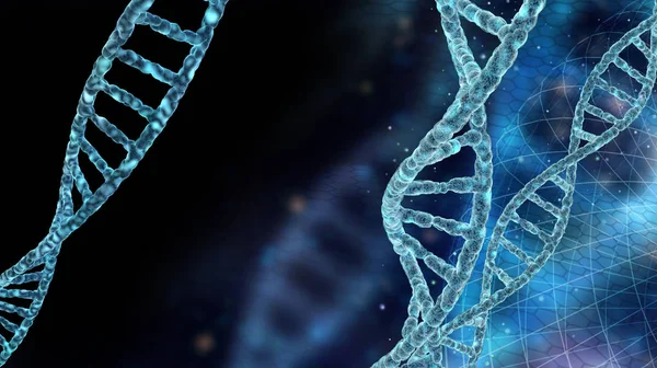 Spettacolare sfondo con molecole di DNA nello spazio astratto — Foto Stock