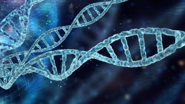 Dna sarmal molekülleri mavi alanda ile bilimsel arka plan