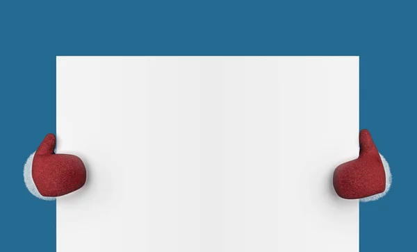 サンタ クロース両手分離されたホワイト ボード — ストック写真