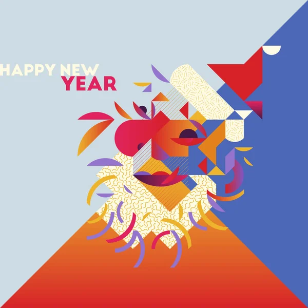 Modne kolorowe i stylowe powitanie nowego roku karta — Wektor stockowy
