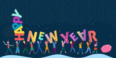 birçok küçük insanların büyük getiriyor mektupları mutlu yeni yıl