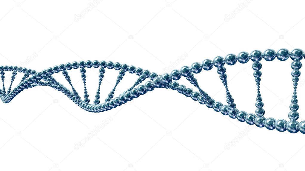 Stylized DNA spiral molecule isolated on white