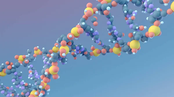 DNA spiral molecule stylized model 3D render — Stock Photo, Image