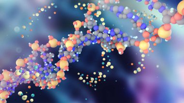 DNA molekül sarmal görünümü kapatın